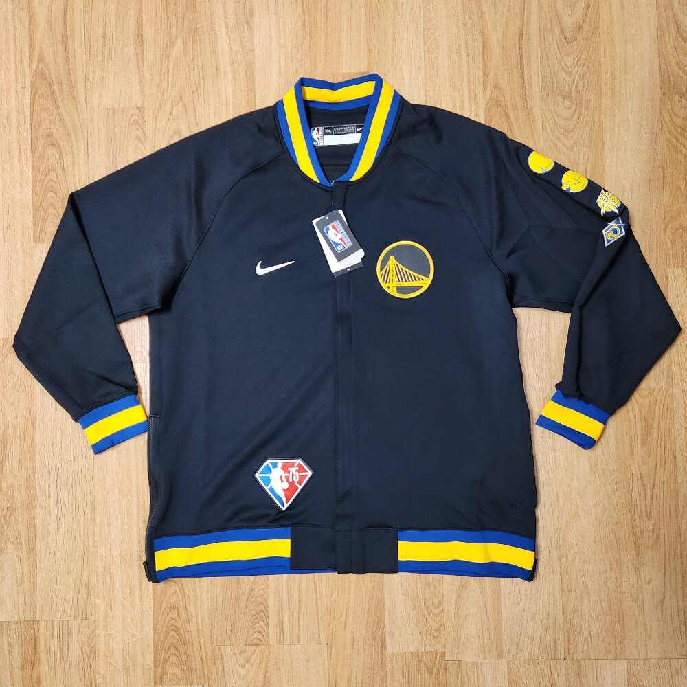 2021 Golden State Warriors Nike NBA 75h annivers team warm up jacket men sz 2XLT